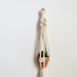 Small Macrame Plant Hanger, with pot